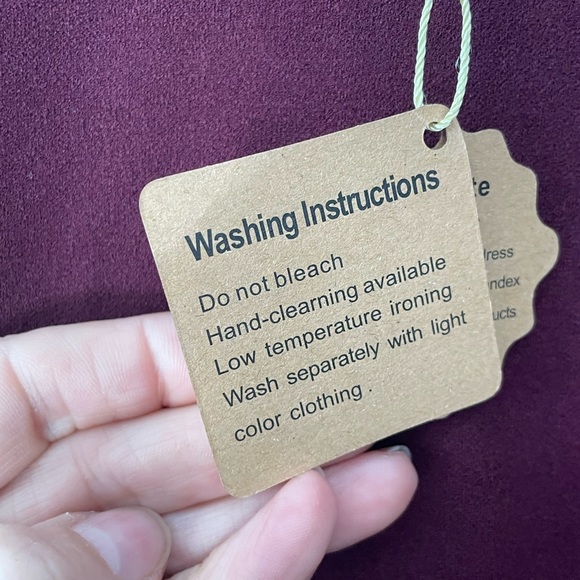 Fortric V-Neck Long Dress with Ruffle Detail and Split, XL, New with Tags Maroon - Picture 3 of 4